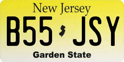 NJ license plate B55JSY