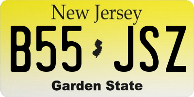 NJ license plate B55JSZ