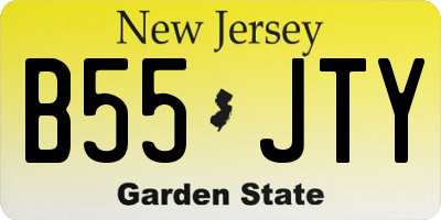 NJ license plate B55JTY