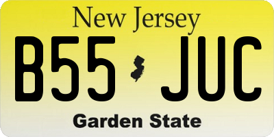 NJ license plate B55JUC