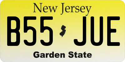 NJ license plate B55JUE