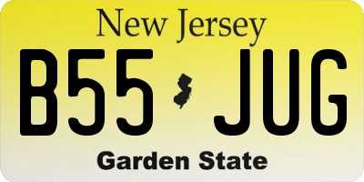 NJ license plate B55JUG