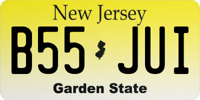 NJ license plate B55JUI