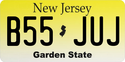 NJ license plate B55JUJ
