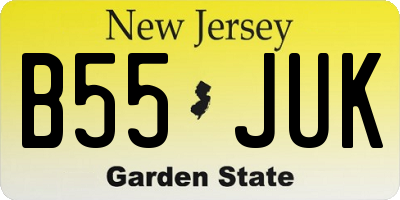 NJ license plate B55JUK