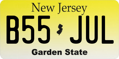 NJ license plate B55JUL