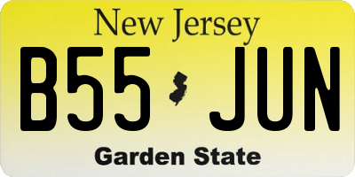 NJ license plate B55JUN
