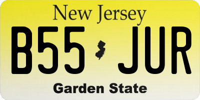 NJ license plate B55JUR
