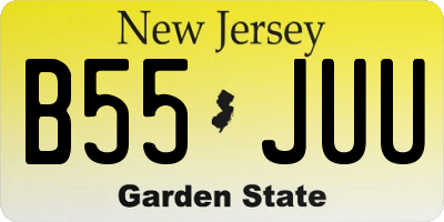 NJ license plate B55JUU