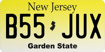 NJ license plate B55JUX