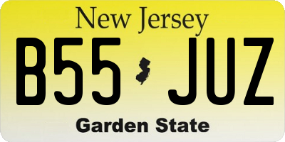 NJ license plate B55JUZ