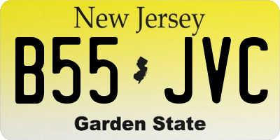 NJ license plate B55JVC