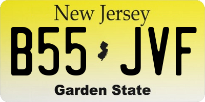 NJ license plate B55JVF