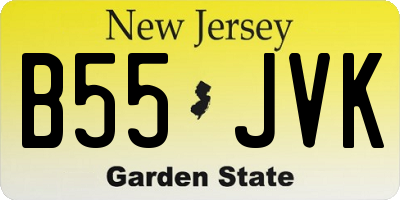 NJ license plate B55JVK