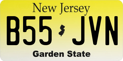NJ license plate B55JVN