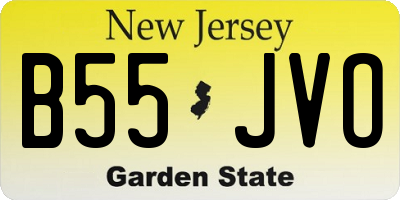 NJ license plate B55JVO