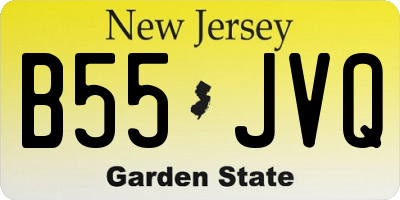 NJ license plate B55JVQ