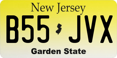 NJ license plate B55JVX