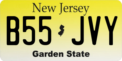 NJ license plate B55JVY