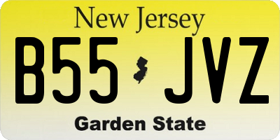 NJ license plate B55JVZ