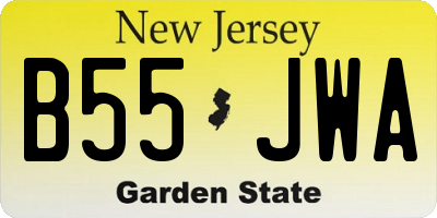 NJ license plate B55JWA