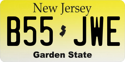 NJ license plate B55JWE