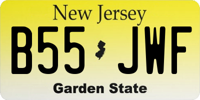 NJ license plate B55JWF