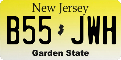 NJ license plate B55JWH