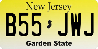 NJ license plate B55JWJ