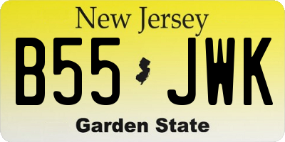 NJ license plate B55JWK
