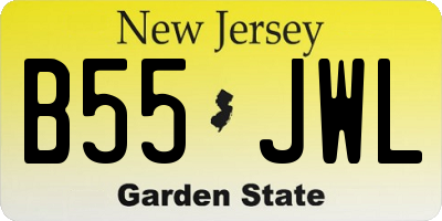 NJ license plate B55JWL