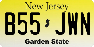 NJ license plate B55JWN