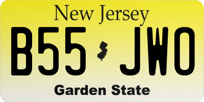 NJ license plate B55JWO