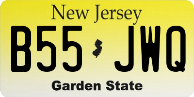 NJ license plate B55JWQ