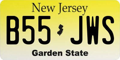 NJ license plate B55JWS