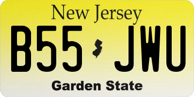 NJ license plate B55JWU