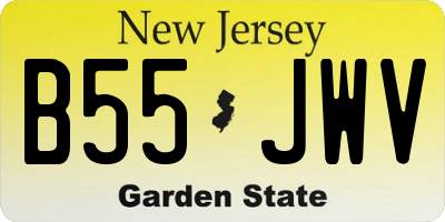 NJ license plate B55JWV