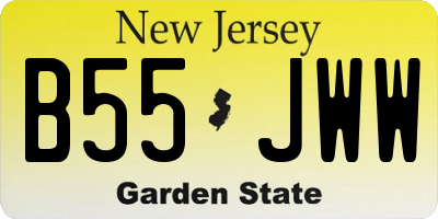 NJ license plate B55JWW