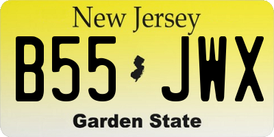 NJ license plate B55JWX