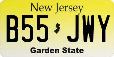 NJ license plate B55JWY