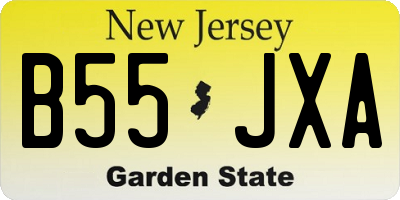 NJ license plate B55JXA
