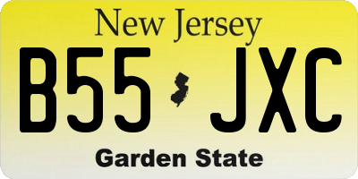 NJ license plate B55JXC