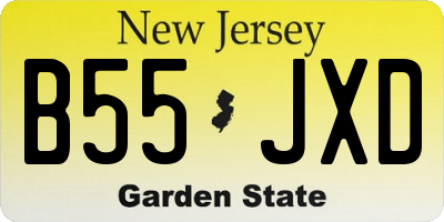 NJ license plate B55JXD