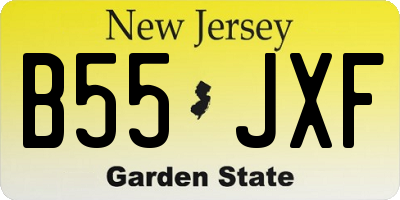 NJ license plate B55JXF