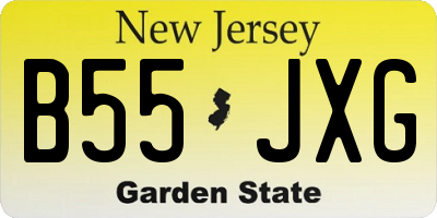 NJ license plate B55JXG