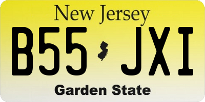 NJ license plate B55JXI