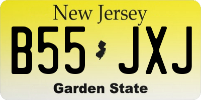 NJ license plate B55JXJ