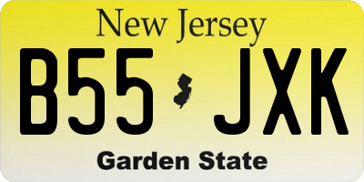 NJ license plate B55JXK