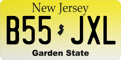 NJ license plate B55JXL