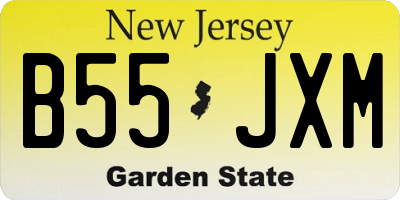 NJ license plate B55JXM